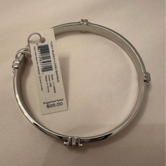Tory Burch Silver Logo Bangle - Picture 4 of 4